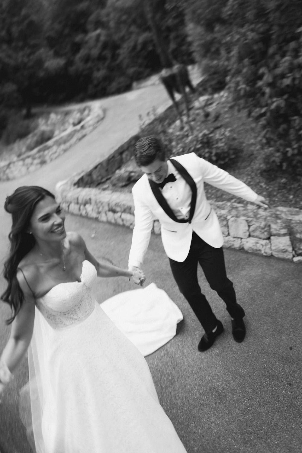 Editorial black and white portrait of Jessica and Kevin